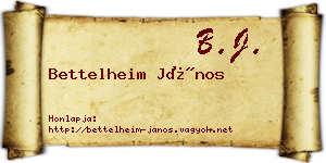 Bettelheim János névjegykártya